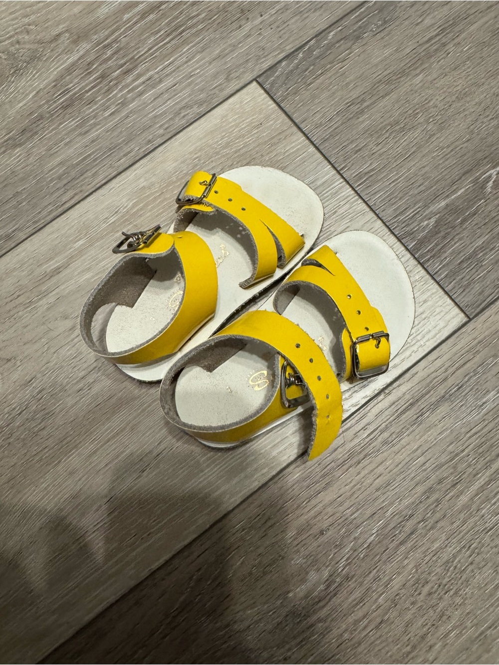 Salt Water Sandals by Hoy Yellow Double-Buckle Kids Sandals